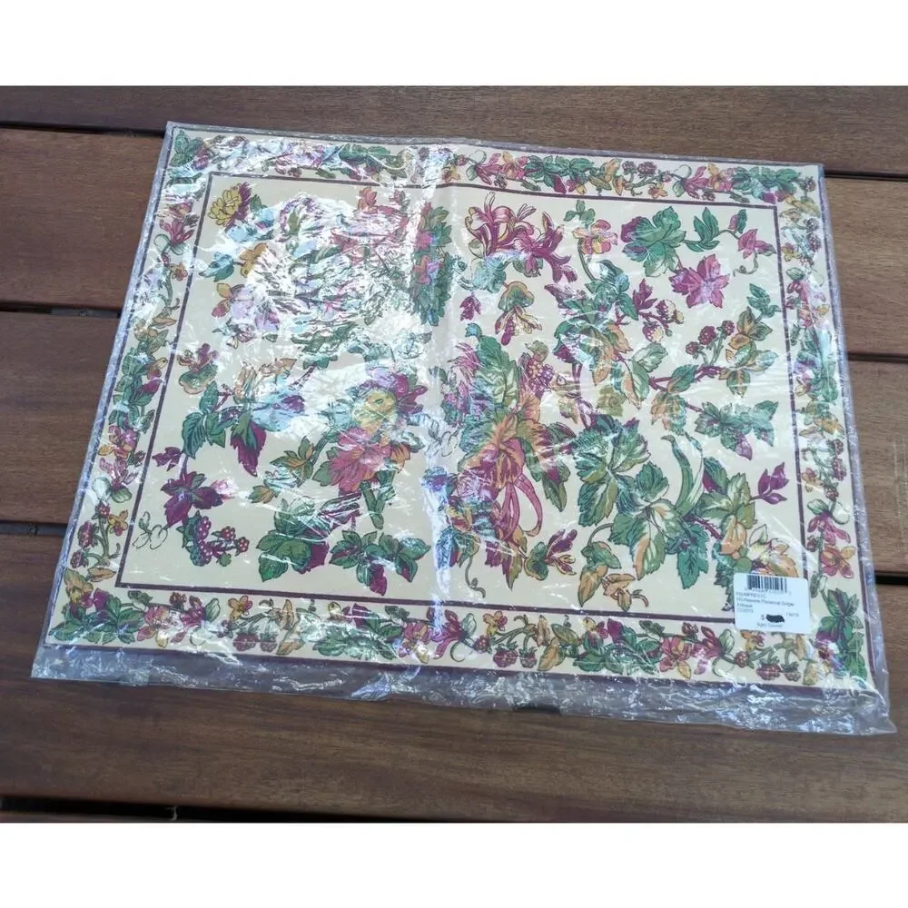 Set of 4 Mismatched April Cornell Placemats Boho Paisley Floral Cotton Linen